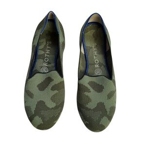 Rothy's The Loafer Camo Slip-On Knit Shoes Size 8 Olive Green Flat